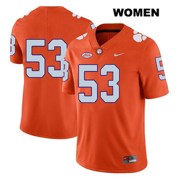 Women's Clemson Tigers #53 Regan Upshaw Stitched Orange Legend Authentic Nike No Name NCAA College Football Jersey LSP6146FT